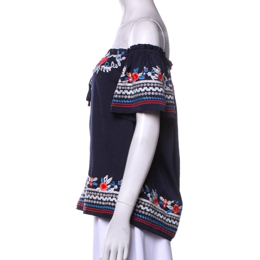 Parker Ariel Embroidered Off-The-Shoulder Casual Top - Picture 4 of 5